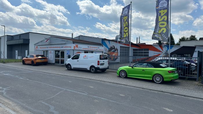 Werkstattgebäude des Lackiermeisterbetriebs Eschert in Wörth am Main